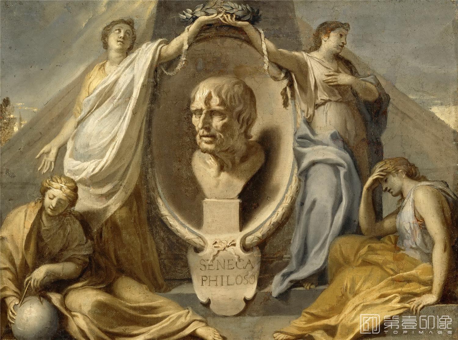 油画-卢浮宫-Charles Le BrunTomb of Seneca-0365